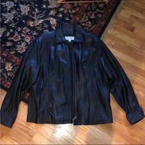 Wilson’s Leather vintage men’s black biker jacket XL